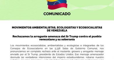 Ministerio de Ecosocialismo rechaza arrogante amenaza del Sr Trump contra el pueblo venezolano y su soberanía