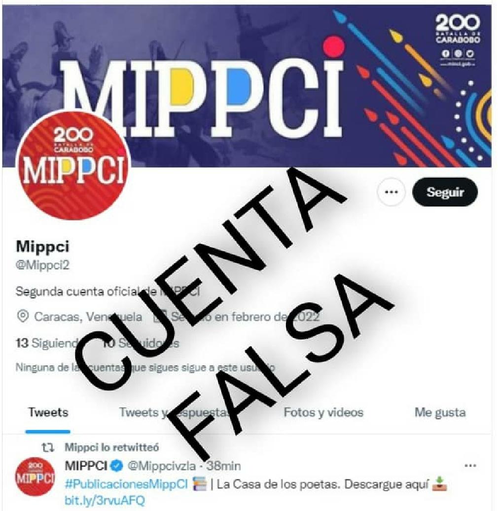Ministro Ñáñez denuncia creación de falsa cuenta de Twitter del Ministerio de Comunicación