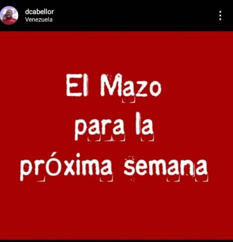 Cabello anuncia que hoy no hay programa Con El Mazo Dando