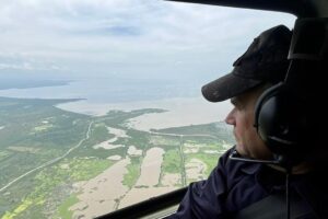 inspección a la zona sur del lago frente las fuertes lluvias