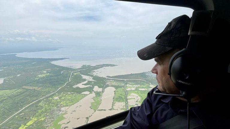 inspección a la zona sur del lago frente las fuertes lluvias