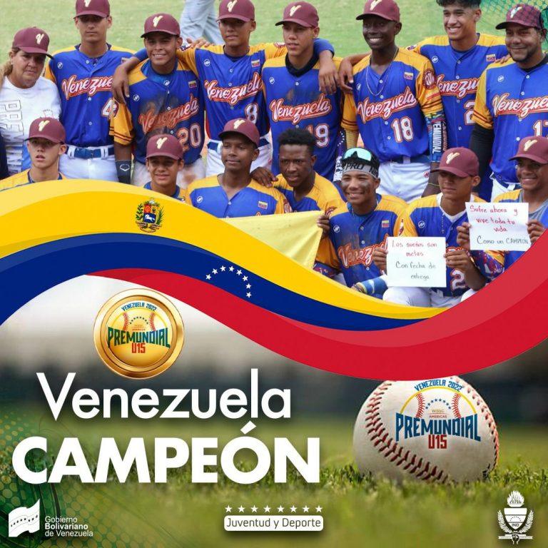 Selección venezolana de Béisbol Sub15 masculino gana el campeonato PreMundial