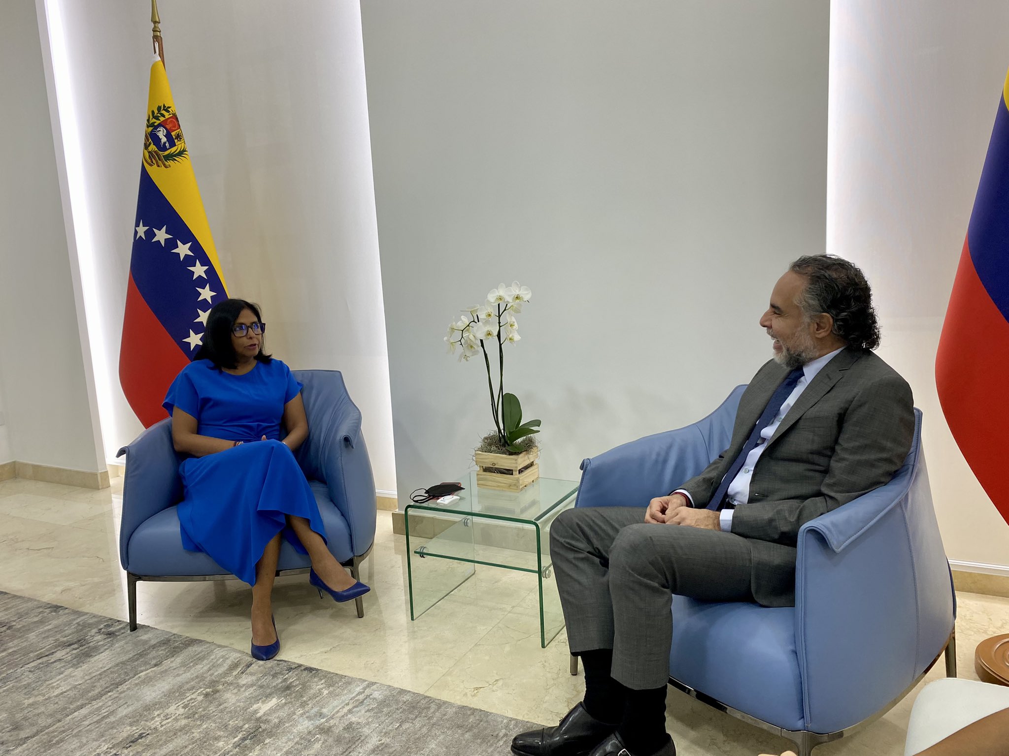 Vicepresidenta Delcy Rodríguez recibe al embajador colombiano, Armando Benedetti