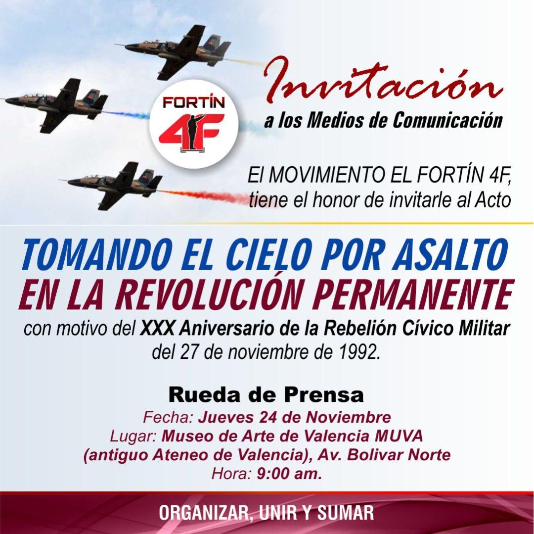 Pueblo y líderes en Carabobo conmemorarán 30 años de la Rebelión cívico militar del 27N