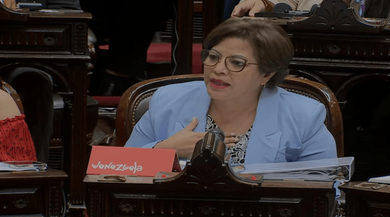 Diputada Asia Villegas exige levantamiento del bloqueo contra Venezuela en foro de Argentina