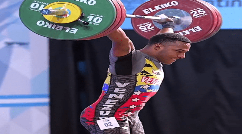Julio Mayora se alzó con la medalla de oro en el Campeonato Panamericano de Halterofilia en Argentina