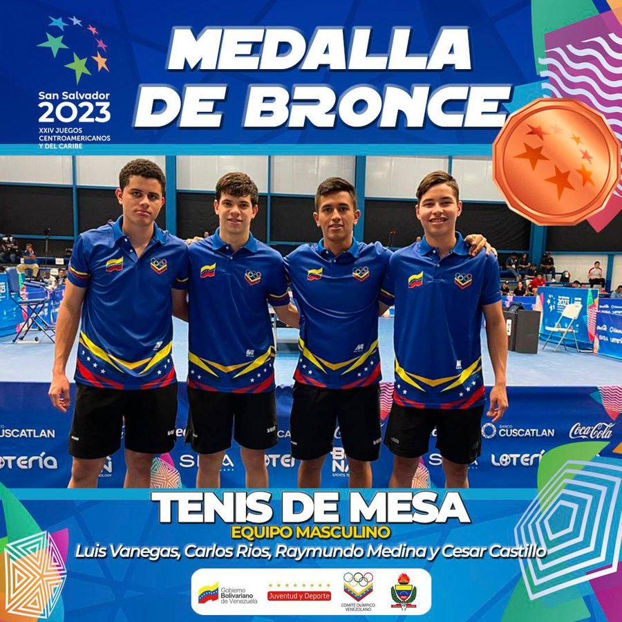 Tenis de mesa masculino obtiene primera medalla para Venezuela en CAC 2023