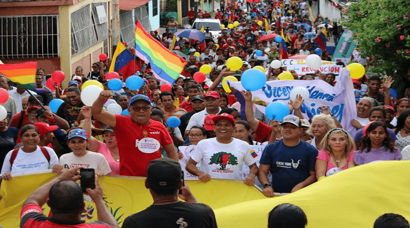 Revolucionarios de Charallave se movilizan en rechazo de sanciones contra el pueblo