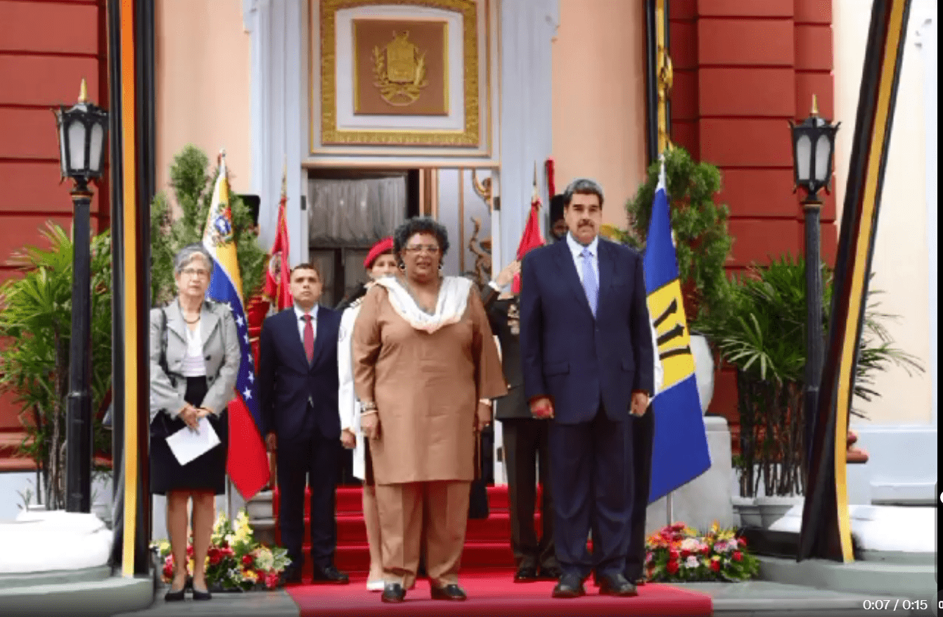 Presidente Nicolás Maduro recibe a Primera Ministra de Barbados Mia Mottley en el Palacio de Miraflores