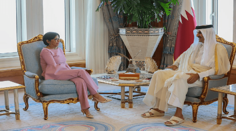 Vicepresidenta Delcy Rodríguez y el Emir de Qatar afianzan lazos de amistad