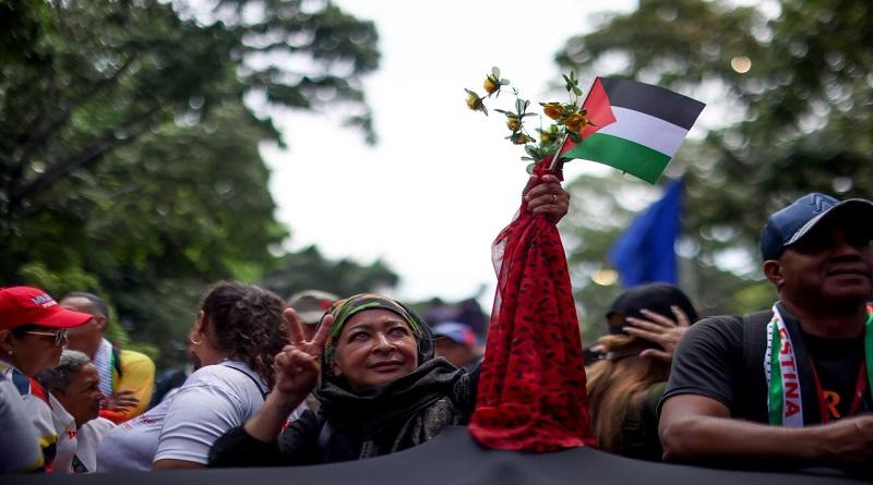 Pueblo caraqueño se moviliza en apoyo a Palestina