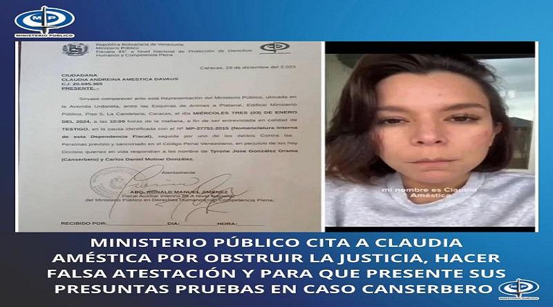 MP cita a Claudia Améstica por falsas declaraciones sobre asesinato de Canserbero