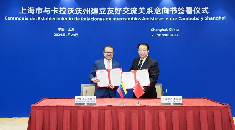 Carabobo y Shanghái suscriben acuerdo de hermandad y cooperación