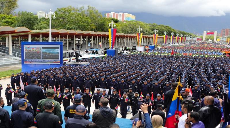 President Nicolás Maduro led an event for National Police Day in Los Próceres