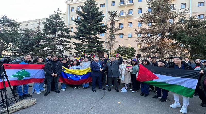 Venezuela participa en concentración en apoyo a Palestina en Moscú