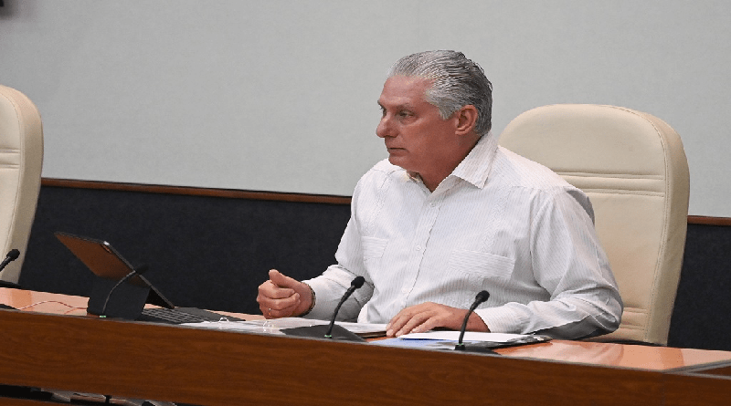 Presidente de Cuba revisa disposición del país ante tormenta Rafael