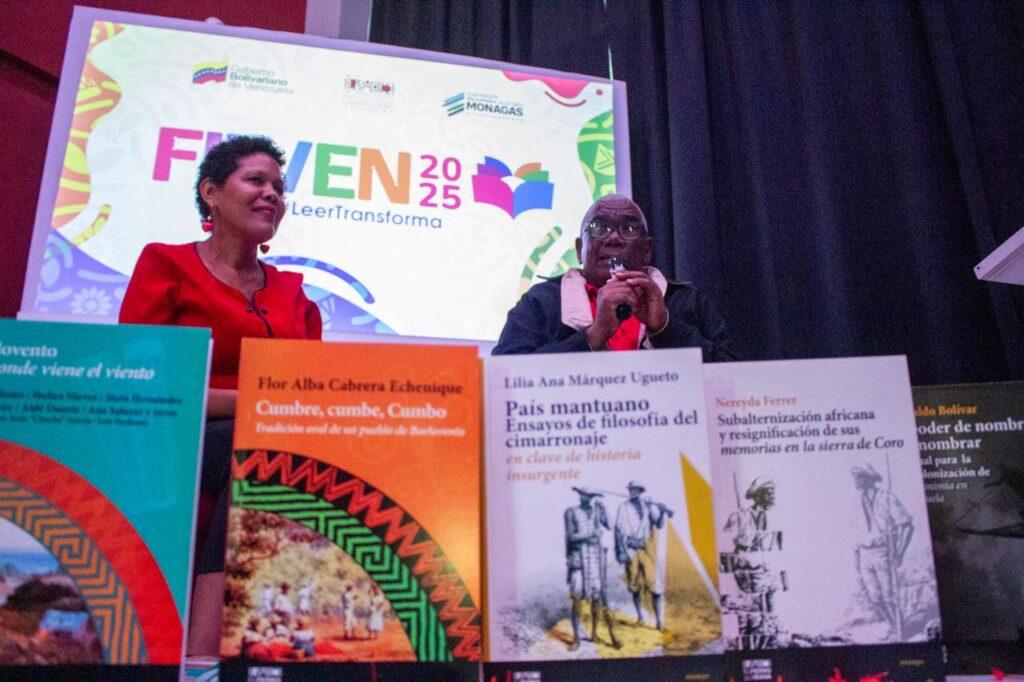 Nereyda Ferrer y Gustavo Silva presentaron colección «Insurgencias históricas y afroepistemologías» en la 20.ª Filven Monagas