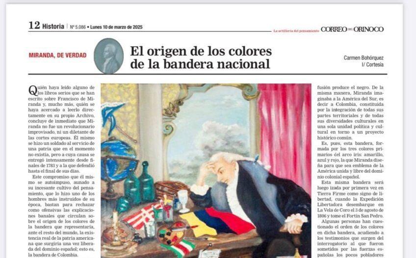 Miranda expresó los conceptos de libertad y dignidad en la bandera nacional