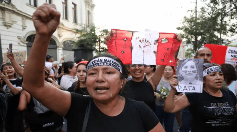 Peruanos se movilizan contra la extorsión y violencia en la región