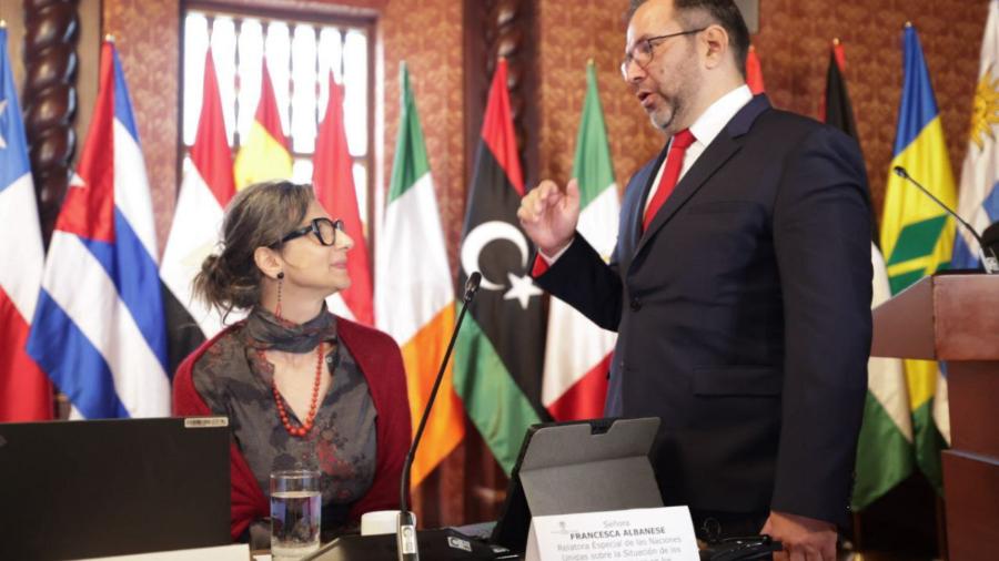 Canciller de Venezuela expresa solidaridad con relatora de la ONU Francesca Albanese