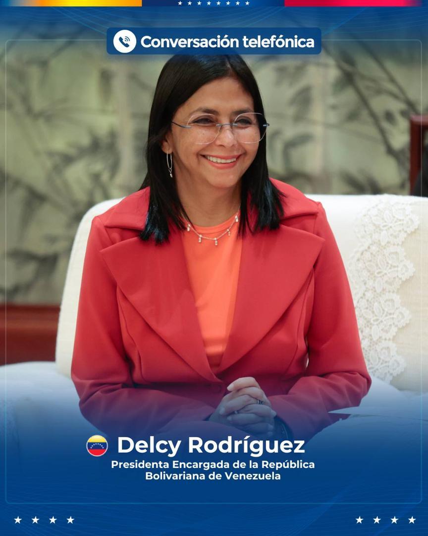Acting President Delcy Rodríguez held a telephone contact with Donald Trump