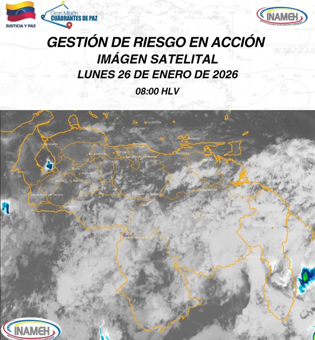Pronóstico lunes: Prevalecerá nubosidad asociada a lluvias en varias regiones del país