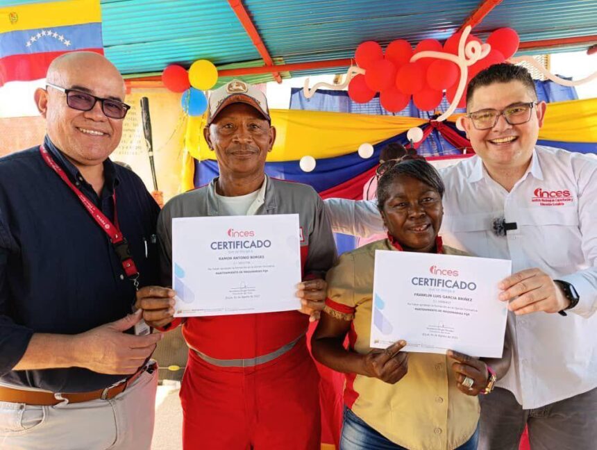 Inces Zulia certificó a más de 100 trabajadores de PDVSA en Lagunillas