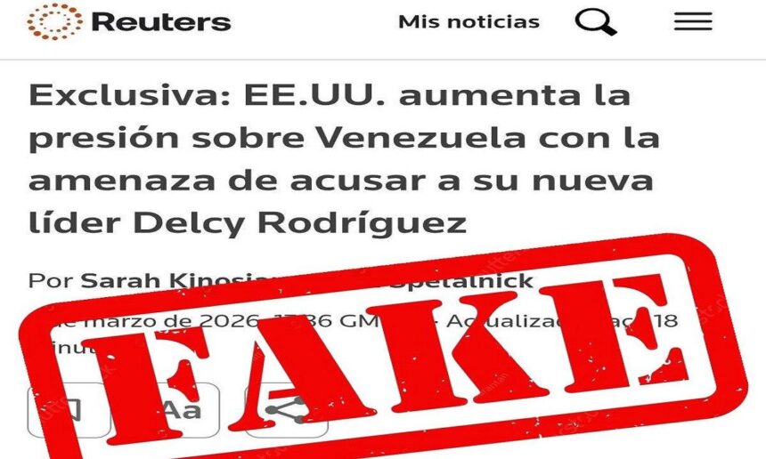 Gobierno Bolivariano desmiente noticia falsa de Reuters contra la presidenta (E) Delcy Rodríguez