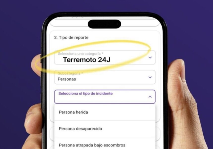 VenApp habilita opción de reportes del terremoto