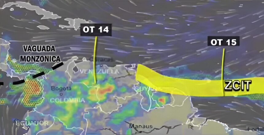 Onda Tropical 14 avanza desde el centro al occidente del país este lunes