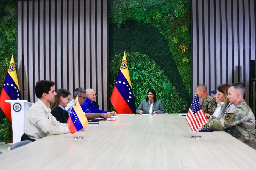 President in Charge Delcy Rodríguez receives in Caracas leader of the US Disaster Relief and Rescue Team