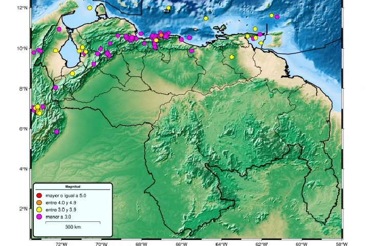 Funvisis reporta 103 sismos durante la semana del 14 al 20 de agosto