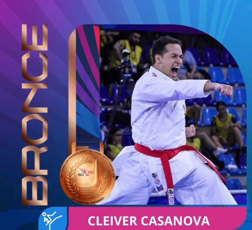 Karateca Cleiver Casanova ganó medalla de bronce en juegos en Santo Domingo 2026