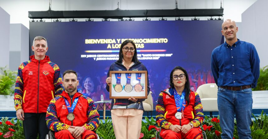 Presidenta Delcy Rodríguez lideró acto de bienvenida y reconocimiento a atletas de los Juegos Centroamericanos y Parasuramericanos 2026