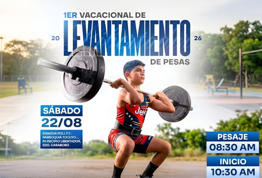 1er Torneo Vacacional de Levantamiento de Pesas se disputará en Tocuyito