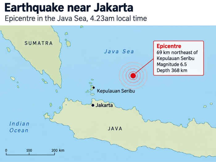 Sismo de magnitud 6.6 se registró en Indonesia sin alerta de tsunami