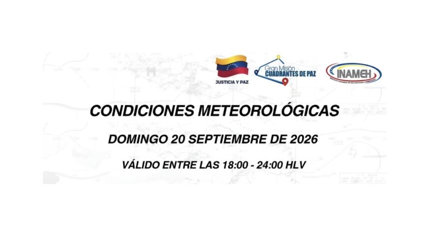 Inameh prevé lluvias intensas y actividad eléctrica en varias regiones
