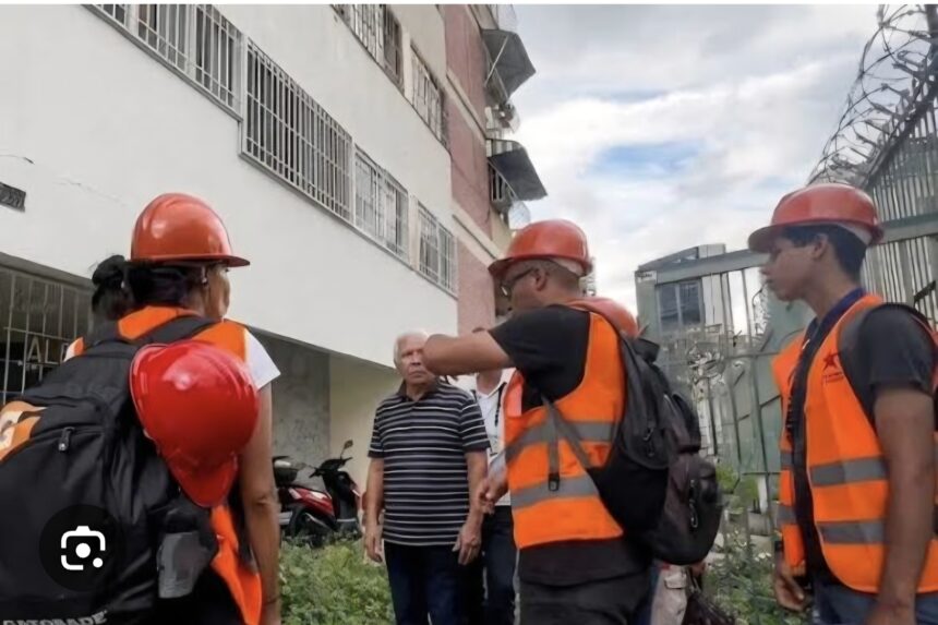Comisión Presidencial inspecciona edificio París en La Carlota por daños estructurales