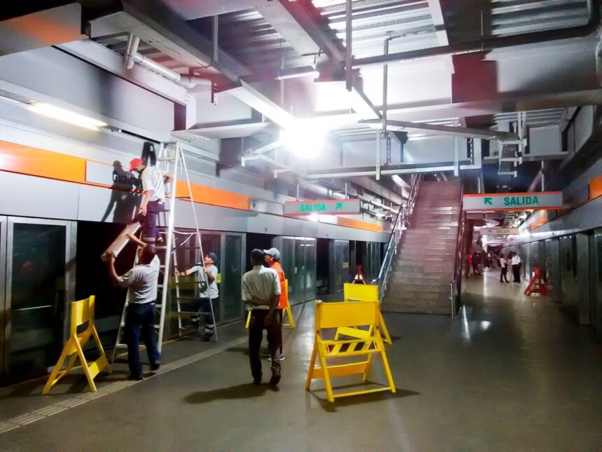 Instalan 50 luminarias en la estación Guaicaipuro del Metro Los Teques