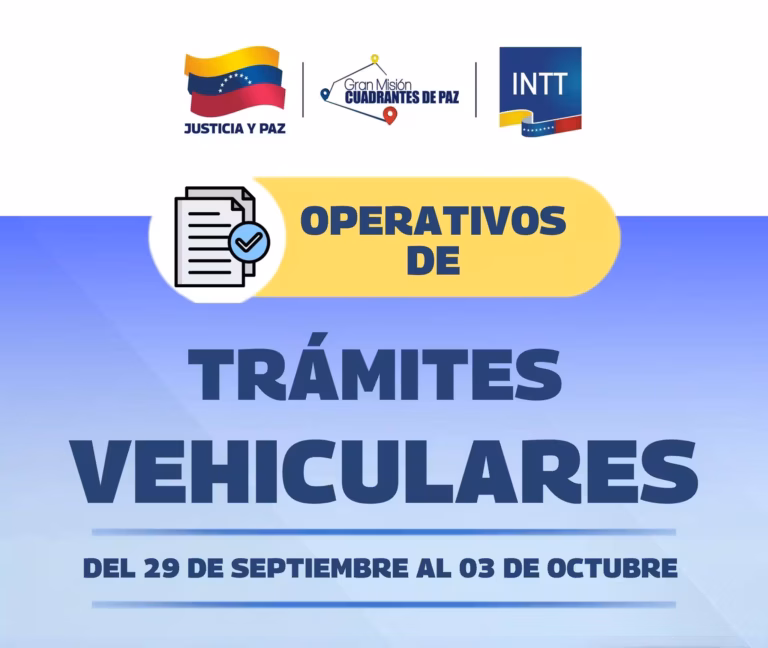 INTT realiza jornada de trámites vehiculares en cuatro estados