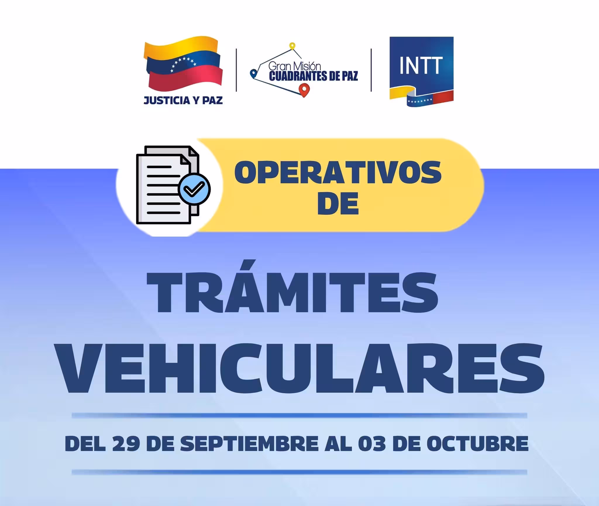 INTT realiza jornada de trámites vehiculares en cuatro estados