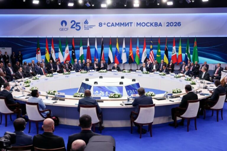 La exclusión de Rusia del mercado internacional del gas es un grave error que pagan otros pueblos del mundo, expresó la presidenta de la República, Delcy Rodríguez, este martes, durante su intervención ante la VIII Cumbre del Foro de Países Exportadores de Gas (GECF). "Pretender excluir, por ejemplo, a Rusia de la fórmula gasífera internacional ha demostrado ser un grave error que hoy pagan pueblos del mundo", precisó la mandataria en un mensaje dirigido a la plenaria del foro, que se celebra en Moscú. Rodríguez sostuvo que la estabilidad energética requiere paz y respeto al derecho internacional, por lo que, ante el actual escenario y los complejos desafíos geopolíticos, convocó a fortalecer el diálogo y la cooperación en la industria. "La paz y el respeto estricto al derecho internacional son condiciones indispensables para la estabilidad energética mundial", recalcó la jefa de Estado, quien destacó el liderazgo del presidente ruso, Vladímir Putin. En total, 12 países son miembros plenos de la GECF y otros ocho observadores. El foro concentra el 71 % de las reservas probadas y el 40 % de la producción, que lo consolida “como un núcleo de la gobernanza gasífera mundial”, puntualizó la presidenta. “Somos, por definición y vocación, garantes indispensables de la estabilidad y de la seguridad energética de la humanidad”, subrayó.