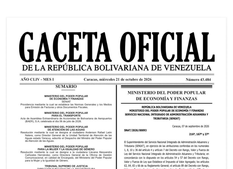 SENIAT elimina la obligatoriedad del uso de máquinas fiscales en Venezuela: avanza la facturación digital